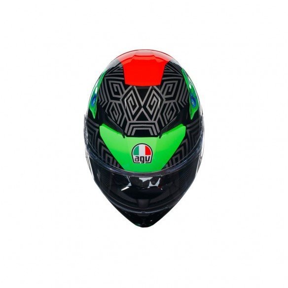 CASCO AGV K3 E2206 - KAMALEON BLACK/RED/GREEN